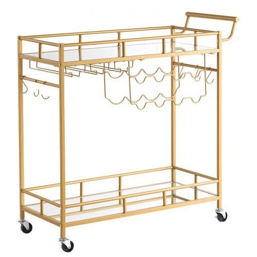 Barvogn 2 niveauer 88x35x89 cm guld