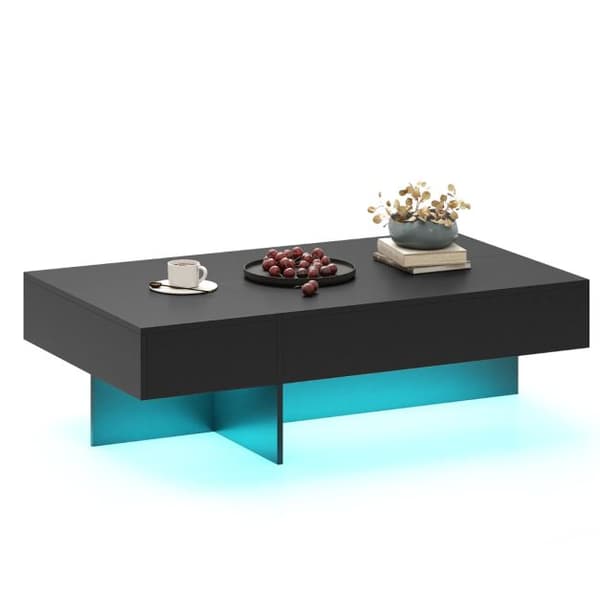 Sofabord med 3 skuffer 120x70x35 cm sort
