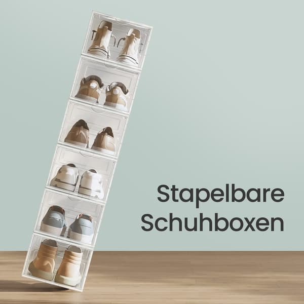 Skooppbevaring 34x25x18,4 cm Hvit Plast Sett med 6