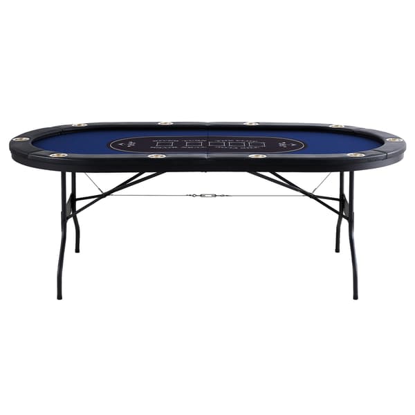 Pokerbord, 10 spelare, hopfällbart, 214x107x76 cm, fällbar
