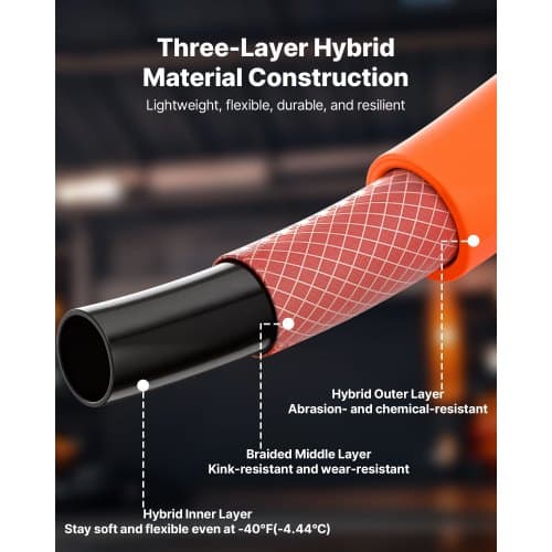 Luftslange, 6,35x76200 mm, Orange, Hybridmateriale