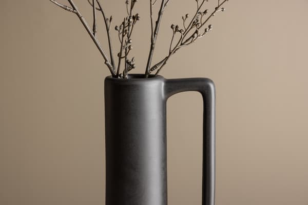 Vase Allis, 18x18x36 cm, Sort Stentøj