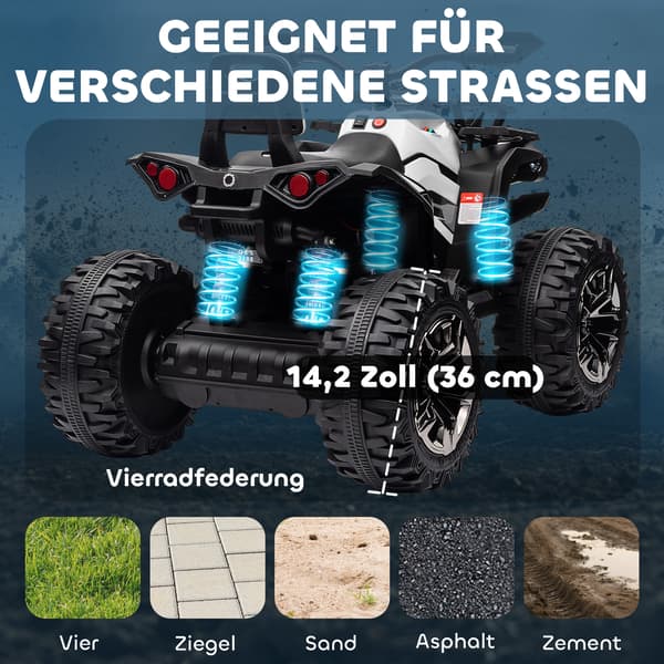 Elektrisk barnquad 100x65x73 cm vit plast