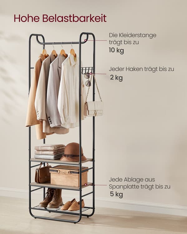 Klädhängare tintenschwarz-kamelbrun, 181 cm