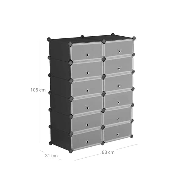 Skohylde 83x31x105 cm sort