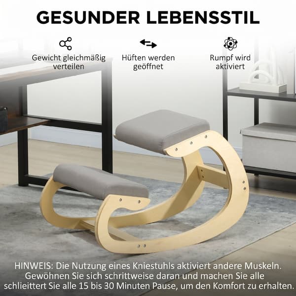 Ergonomisk gungande knästol 55x85x55 cm ljusgrå