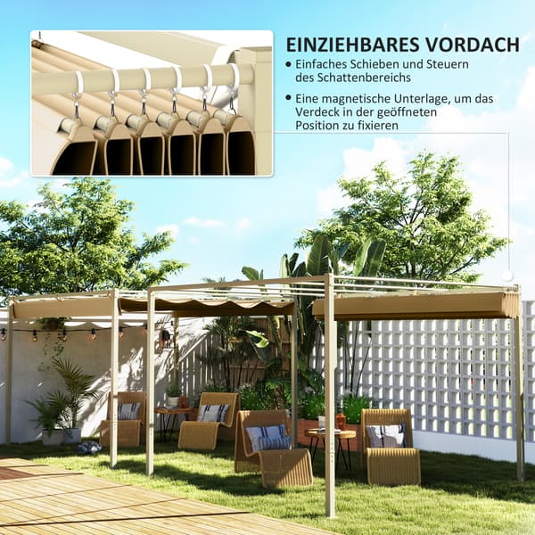 Pergola, 298x297x221 cm, Khaki, polyester