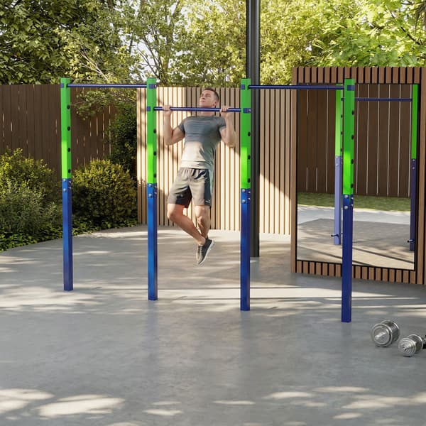 Pull-up bar højdejusterbar 5 niveauer 80-172 cm blå