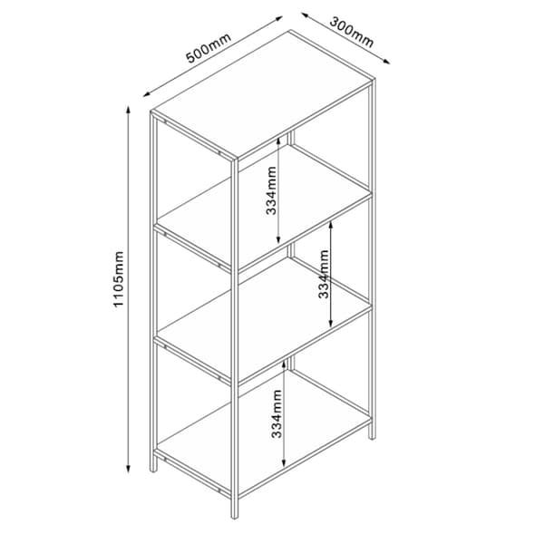 Hylde HARPER 50x30x110,5 cm sort