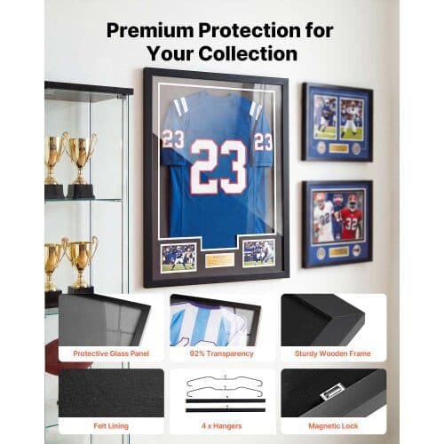 Jersey Frame Display Cases 2 stk 79,5x59x4 cm sort