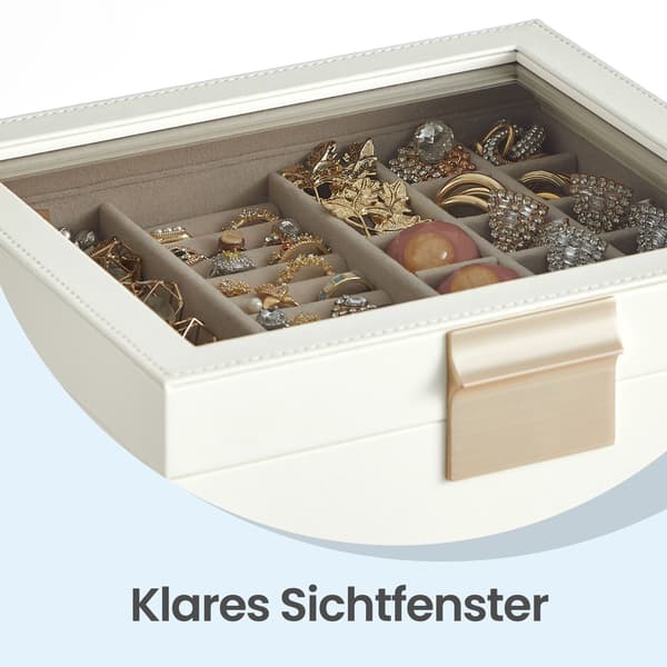 Smyckeskrin, 20,3x23,1x22,8 cm, Vit-Guld