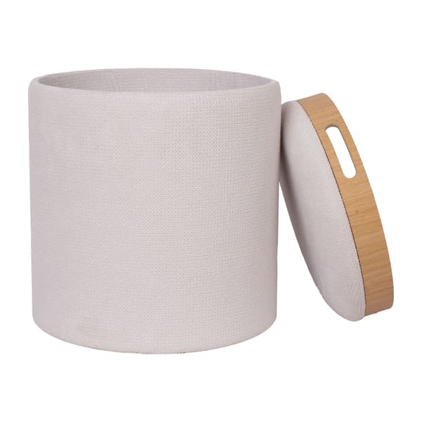 Puf 34,5x37 cm hvid opbevaring