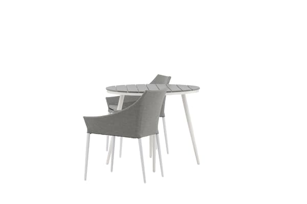 Spisebord og stol sæt Break 90 cm hvid grå