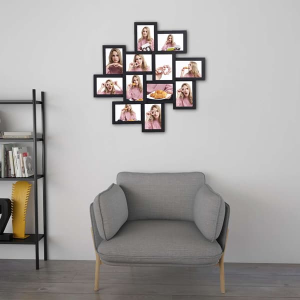 Fotorammer Collage, 63,3x63,3x3,6 cm, Sort