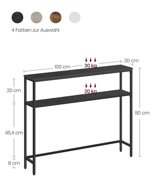 Konsollbord, 20x80x80 cm, Grå