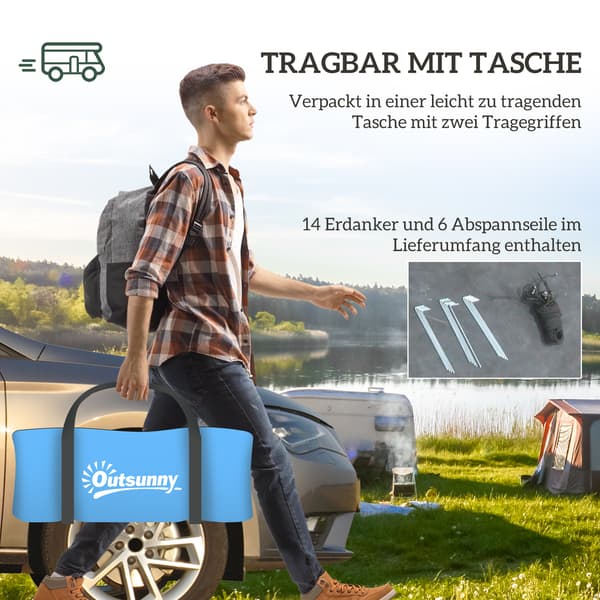 Campingtält 470x220x150 cm Blå Polyester