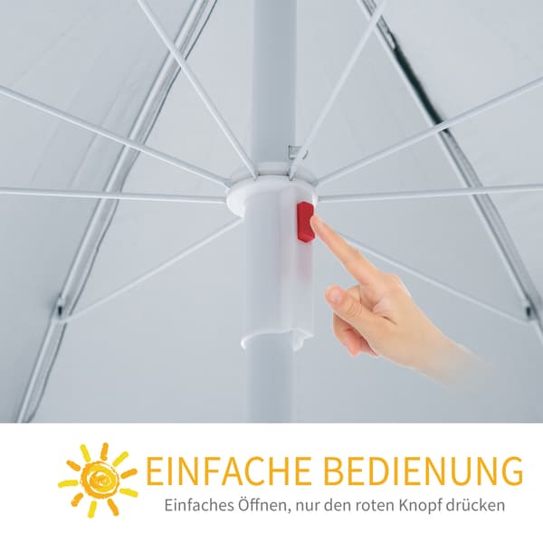 Strandparasol, 220x220 cm, Blå