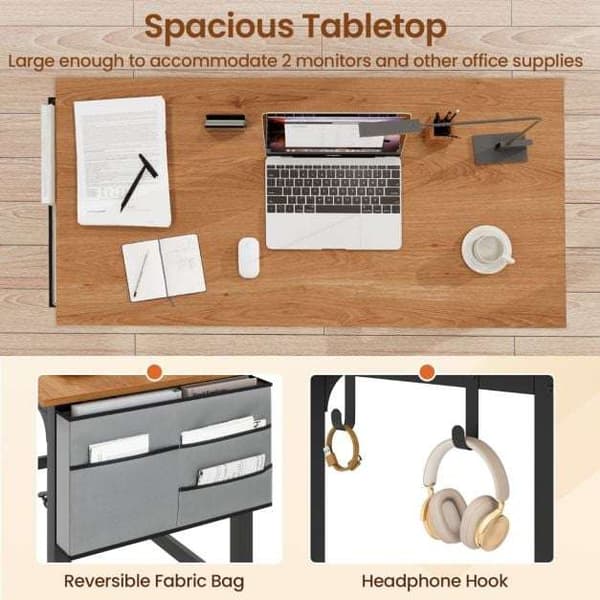 Mobil computerbord, 120x60x75 cm, Sort , Star