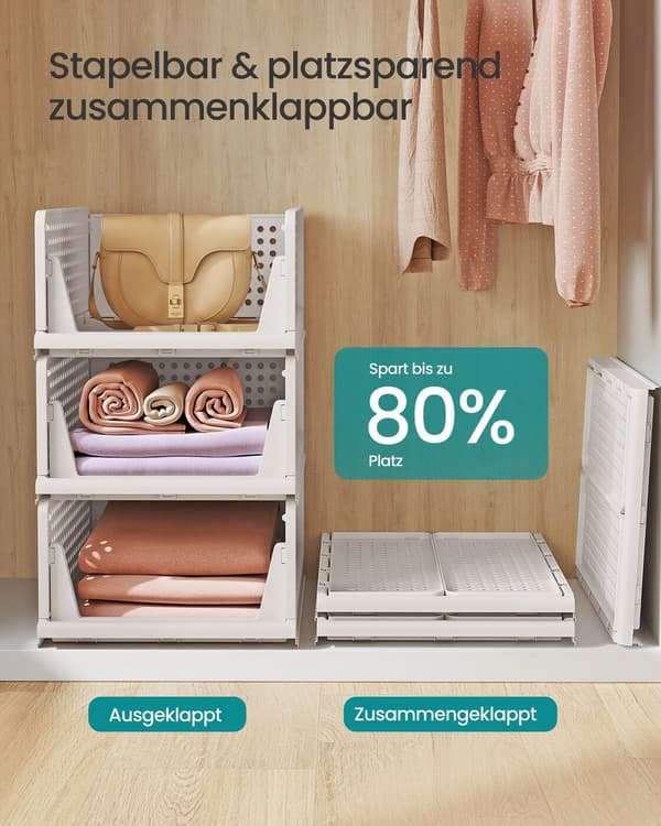 Garderobsorganisatör set, 43x33x18,5 cm, Vit, Plast
