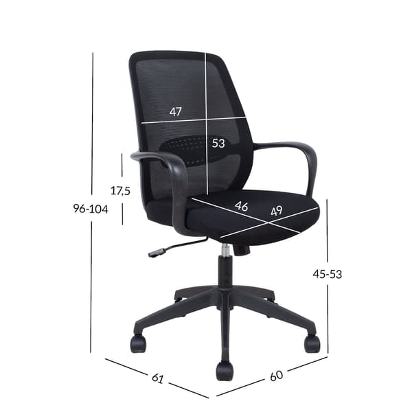 Kontorstol CIRO 60x61x96-104 cm Sort