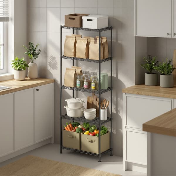 Reol 60x30x161 cm Sort Metal