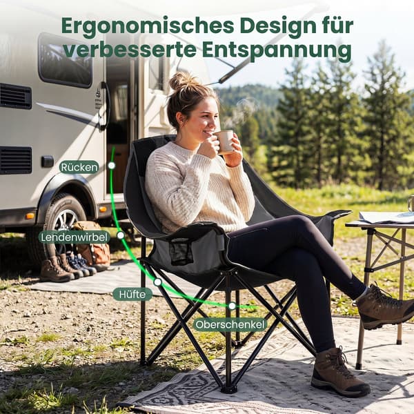 Campingstol 92x69x103,5 cm grøn