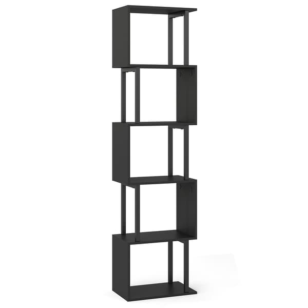 Bogreol 5-niveau 38x23,5x147 cm sort