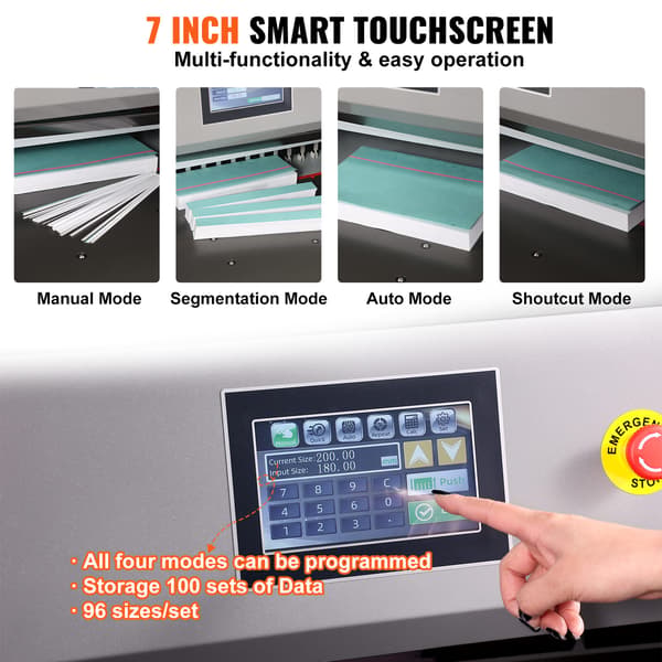 Elektrisk hydraulisk papirkutter, 1040x1430x1410 cm, touchscreen