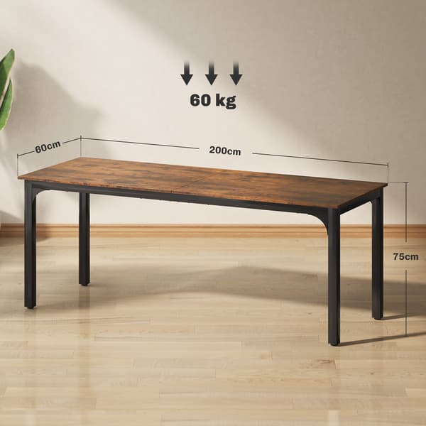Computerbord 200x60x75 cm rustik brun
