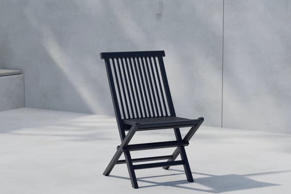 Spisebordsstol, Kenya, 2-pak, Sort, Teak