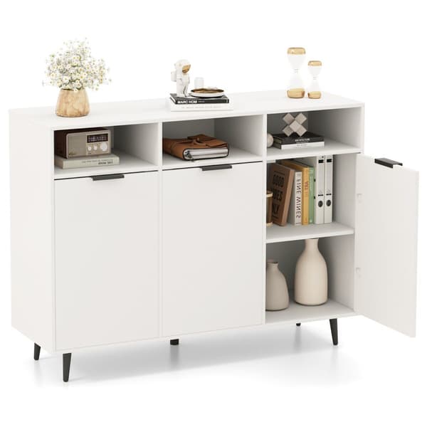 Sideboard Buffet Skab, 120x40x90 cm, Hvid