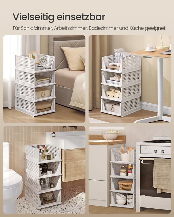 Garderobsorganisatör set, 43x33x18.5 cm, Vit, Plast