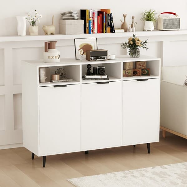 Sideboard Buffet Skab, 120x40x90 cm, Hvid