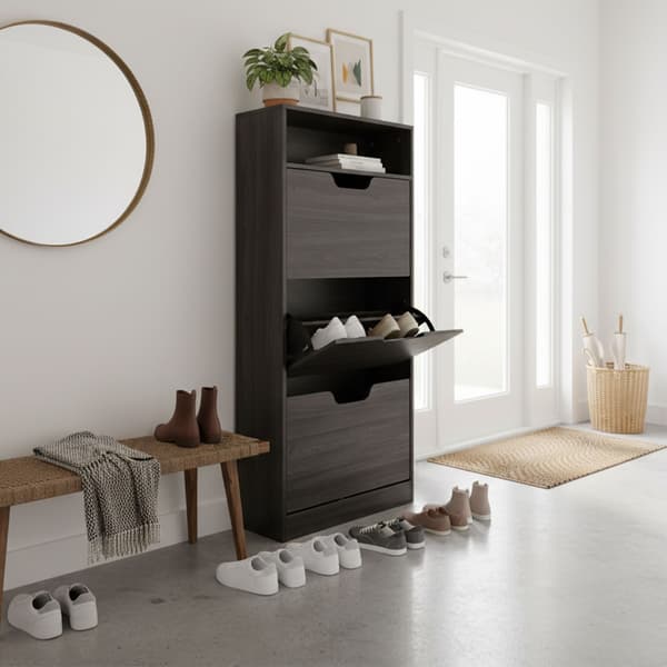 Skoskab, 140x60x24 cm, grå, opbevaring, Kodustaar
