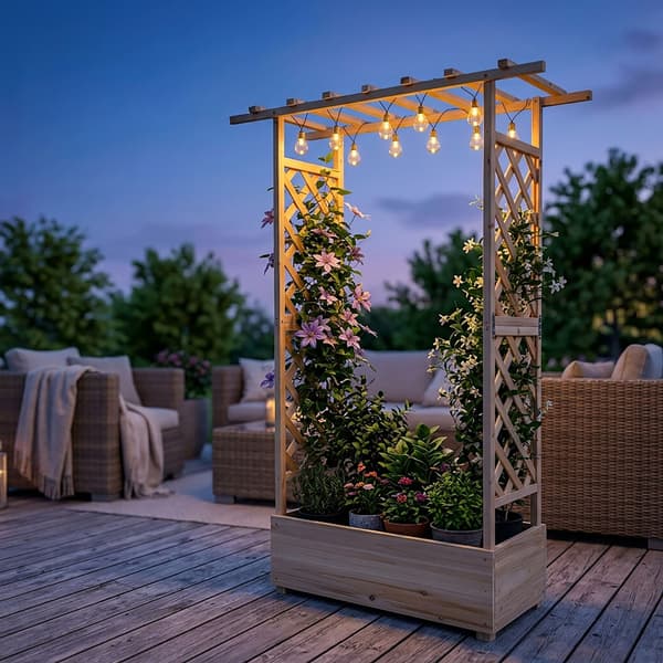 Planter med spaljé och baldakin, trä, Kodustaar