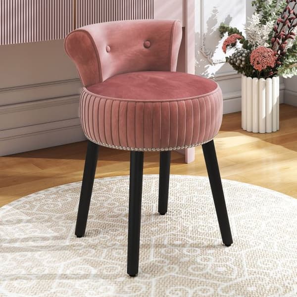 Sminkstol 48x46x66 cm Rosa Sammet , Star