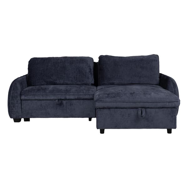 Hörnbäddsoffa CLOUD 226x160x88 cm Blå Tyg Förvaring
