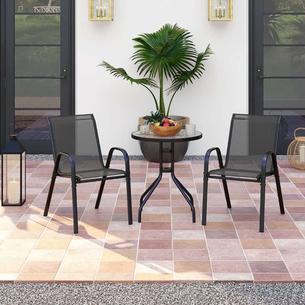 Udendørs Bistro Sæt, 60x60x70 cm, Sort , Star