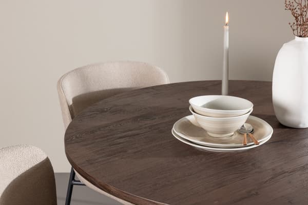 Spisebordssæt Bootcut bord med Modesto stole 110 cm Mocha MDF