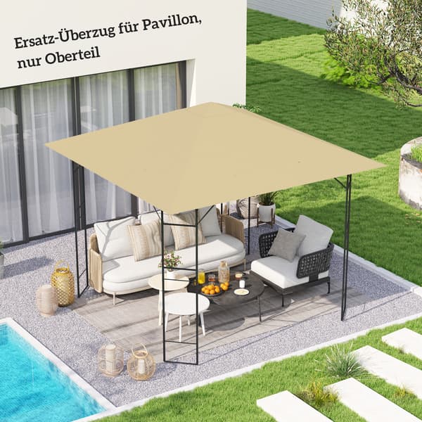 Paviljong Reservtak, 298x298 cm, Beige, Polyester