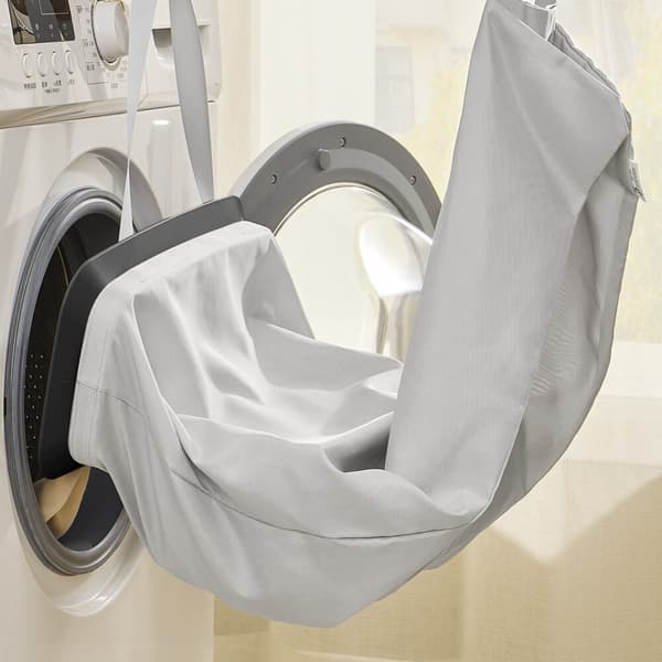 Tvättkorg 56x40x75 cm Svart Polyester