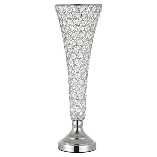 Blomvas 51x17 cm Silver Kristall Stål