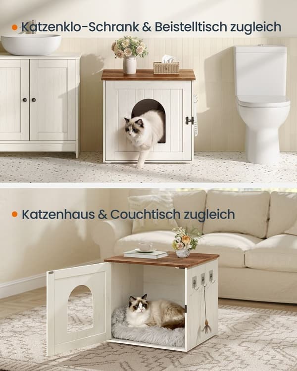 Katte til kattebakke 55x50x50 cm Hvid MDF