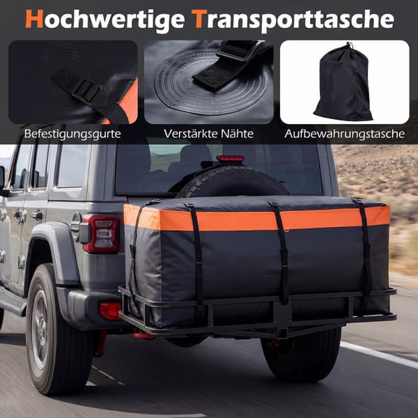 Bagageboks 566L 148x61x61 cm orange/sort