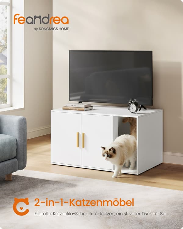 Kattehus 80x50x45 cm Hvit Tre