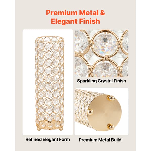 Blomvas 26x8,3 cm Guld Kristall Cylinder Set