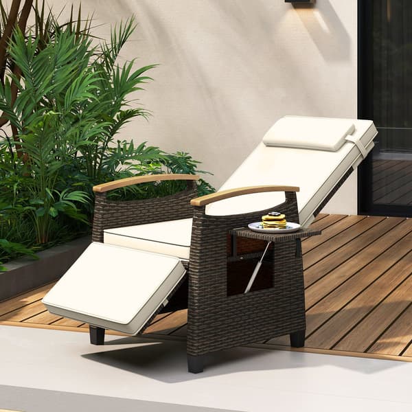 Lounge-stole 2 stk. 79-142x60x105-72 cm hvide