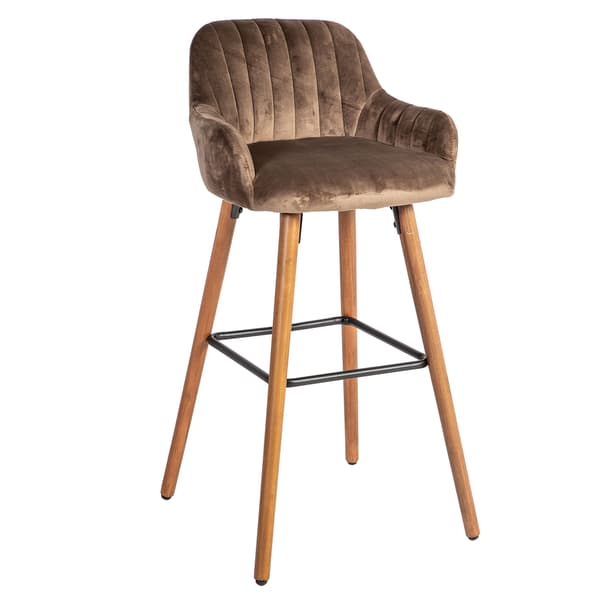 Barstol 48x52x97 cm Brun Sammetstyg