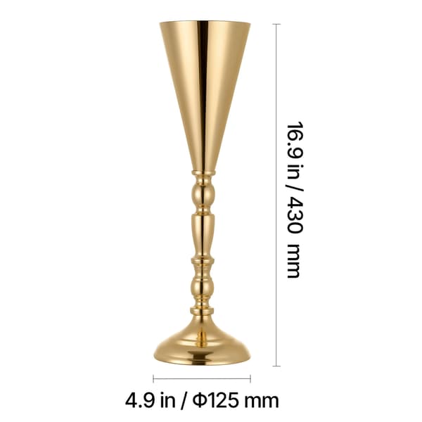 Blomvas 43x12,5 cm Guld Stål