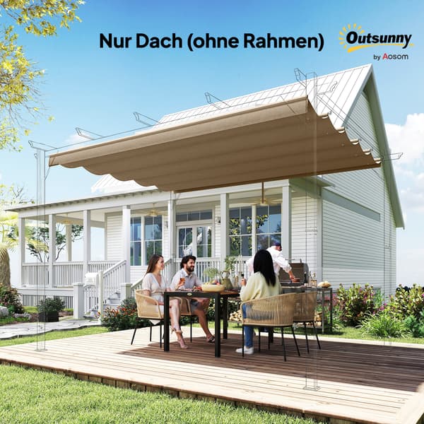 Ersättningstak för pergola, 250x255 cm, brun, polyester